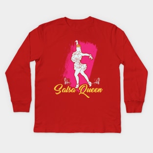 Salsa Dancing Gift " Salsa Queen " Kids Long Sleeve T-Shirt